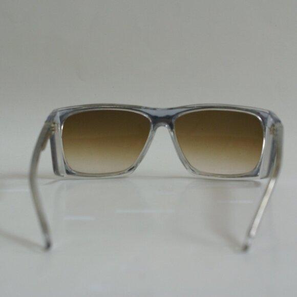 NWT Tru-Vintage 90's Plastic Rectangle w/Side Shield Sunglasses (Crystal/Silver) - Picture 4 of 5